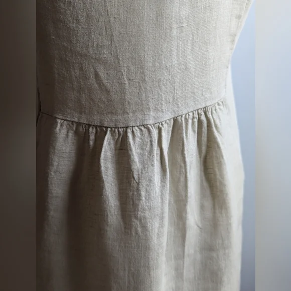 Terzo Millenio 100% Italian Linen Sleeveless Midi Dress Size Small - Picture 9 of 13